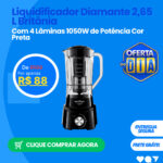 Liquidificador Diamante 2,65 L Com 4 Lâminas 1050W de Potência Cor Preto Britânia - Miniatura 2