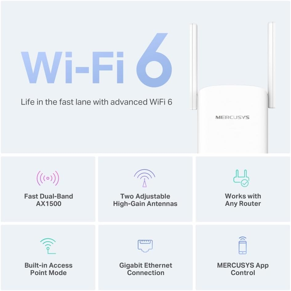 Repetidor Wi-Fi 6 Mercusys ME60X-AX1500 - Miniatura 5