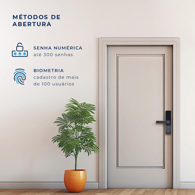 Fechadura Digital de Embutir com Biometria Elsys ESF-DE2000B - Miniatura 2