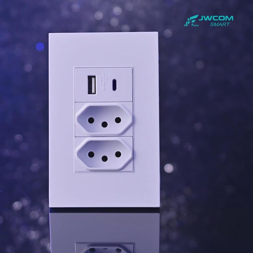 Tomada De Parede Duo 10A 2 Portas 10A NB14136 com 1 USB Tipo-A - Miniatura 5