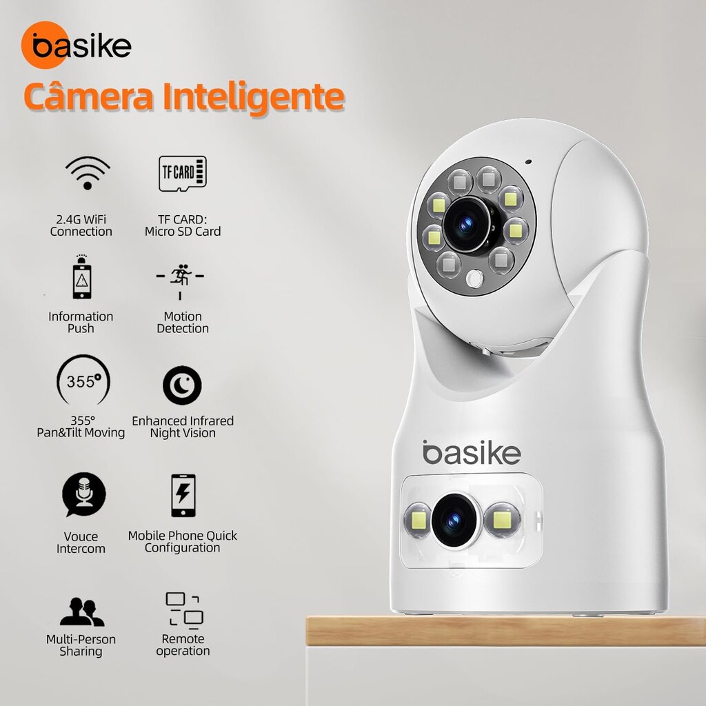 Basike Câmera de Segurança Wi-Fi 360º - Miniatura 9