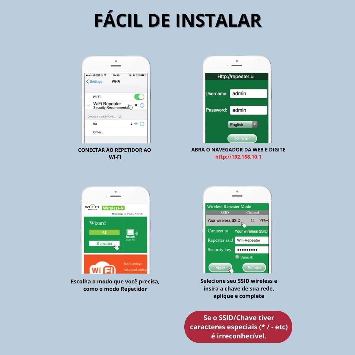 Repetidor De Sinal Wi-fi Amplificador Roteador Expansor De Rede Internet Wireless Wifi - Miniatura 6