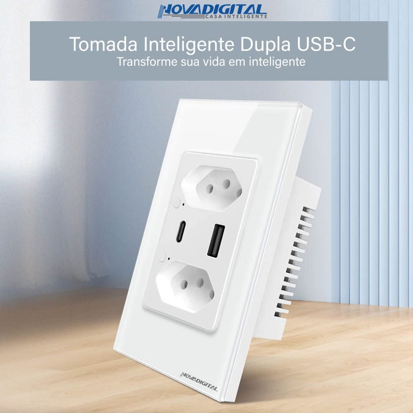 Tomada Inteligente WiFi com Porta USB Tipo C Tomada de Parede Smart Home - Miniatura 10