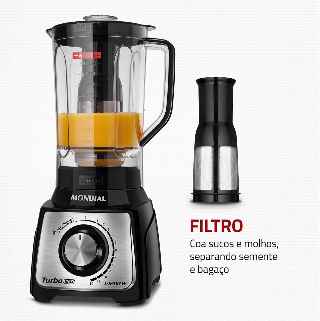 Liquidificador Turbo Mondial - 1200W - Miniatura 5