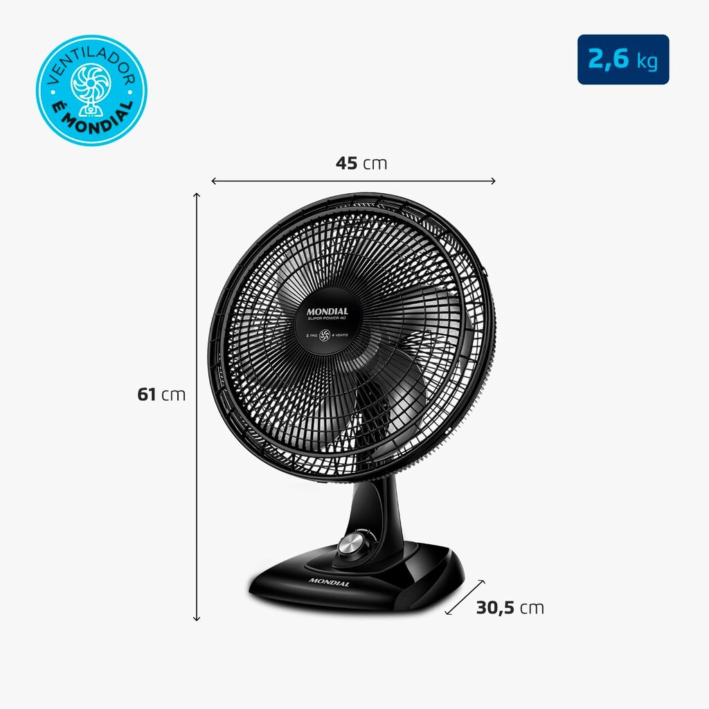 Ventilador de Mesa MONDIAL Super Power 40cm - Miniatura 2