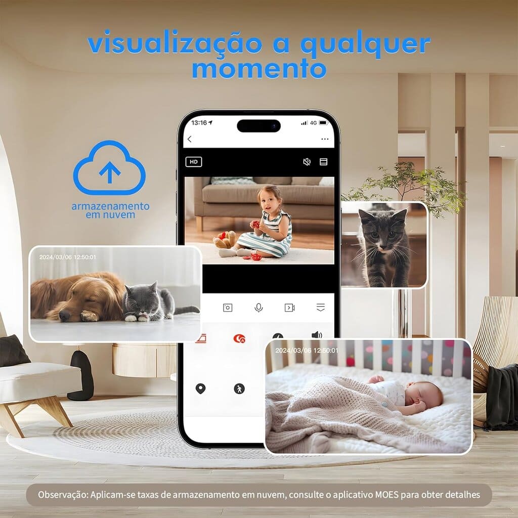 Câmera de Segurança Wi-Fi Interior 4MP com Rotação de 360 Graus - Miniatura 6