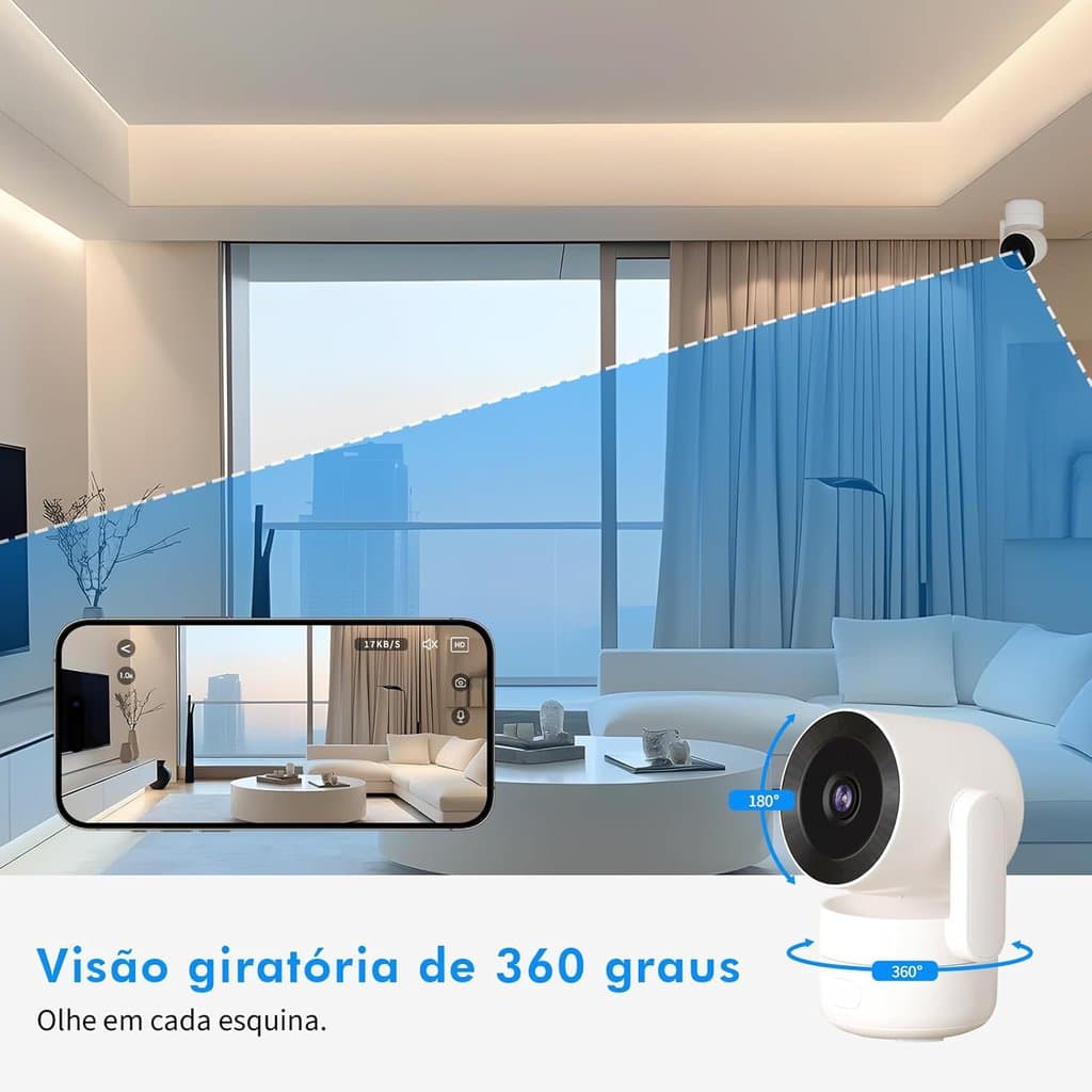 Câmera de Segurança Wi-Fi Interior 4MP com Rotação de 360 Graus - Miniatura 4