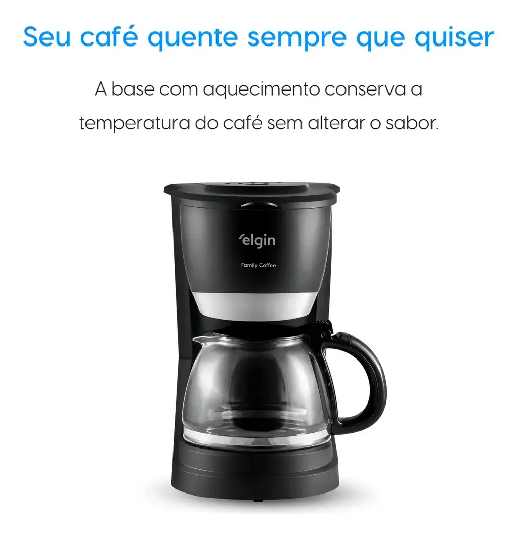 Cafeteira Elétrica 30 Xícaras Elgin Family Coffee Preta - Miniatura 7