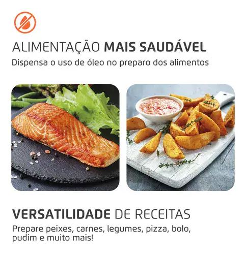 Fritadeira Air Fryer Forno Oven 12L Mondial Preto/Inox 2000W AFON-12L-BI - Miniatura 4