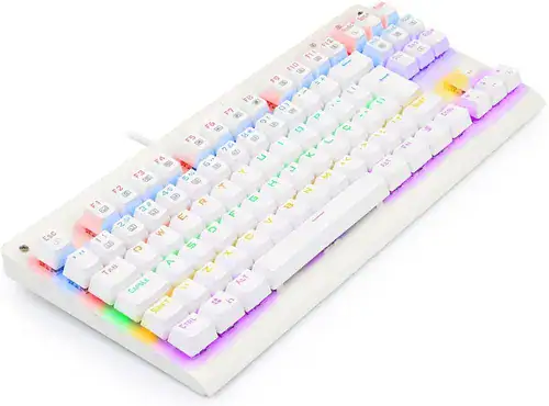 Teclado gamer Redragon Dark Avenger K568 QWERTY português Brasil cor lunar white com luz RGB - Miniatura 4