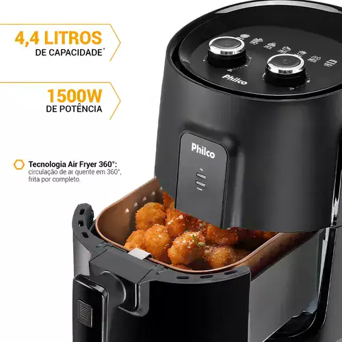 Air fryer Philco Gourmet PFR15PG de 4,4L cor preto 220V - Miniatura 4