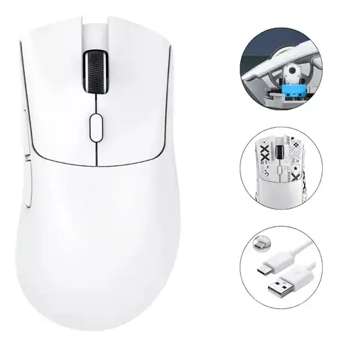 Mouse Branco Sem Fio Gamer Attack Shark R1 Paw3311 - Miniatura 2