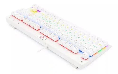Teclado gamer Redragon Dark Avenger K568 QWERTY português Brasil cor lunar white com luz RGB - Miniatura 5