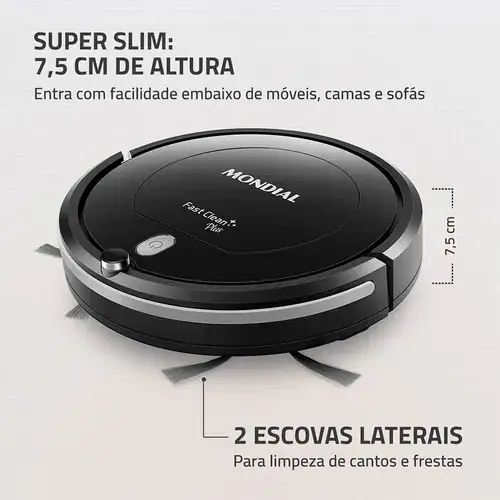Aspirador De Pó Robô Fast Clean Rb-03 Mondial - Miniatura 6
