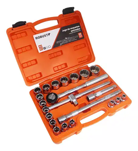 Jogo de Soquetes Estriados D26 1/2 Pol. 8 a 32mm - Miniatura 4