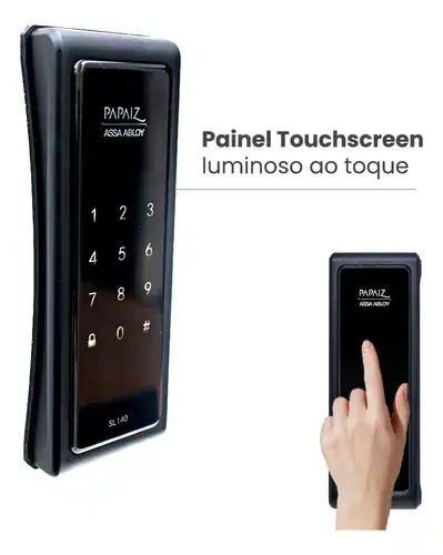 Fechadura Digital Eletronica Senha Sobrepor Papaiz Sl140 - Miniatura 6