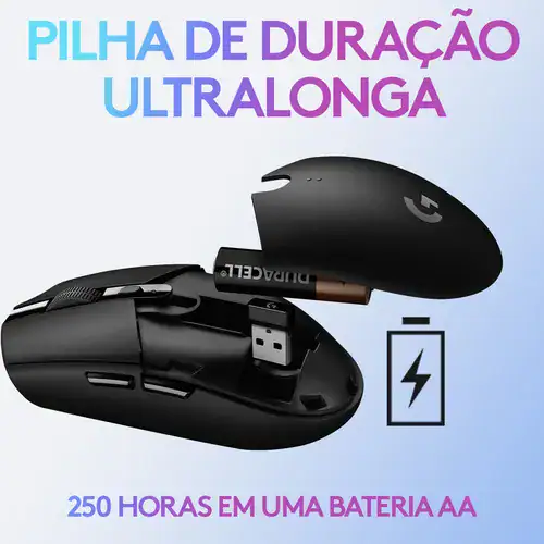 Mouse Gamer Sem Fio Logitech G305 Branco - Miniatura 5