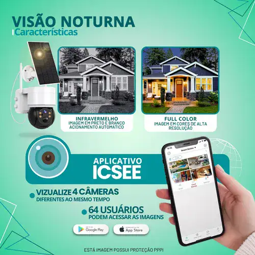 Câmera Energia Solar 4g Dupla C/ Chip Monitorar Área Rural. - Miniatura 5