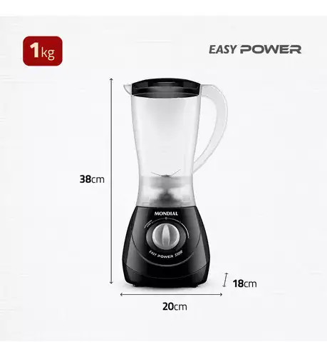 Liquidificador Easy Power Mondial Preto 550W L-550-B - Miniatura 2
