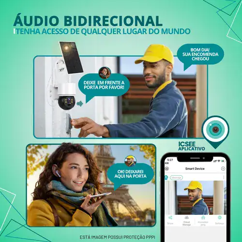 Câmera Energia Solar 4g Dupla C/ Chip Monitorar Área Rural. - Miniatura 4