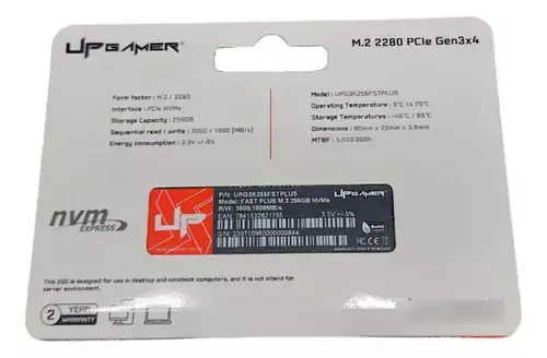 interno UP Gamer SSD UP3000 256GB preto - Miniatura 6