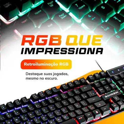 Teclado gamer Bahrein Qwerty português Brasil - Miniatura 5