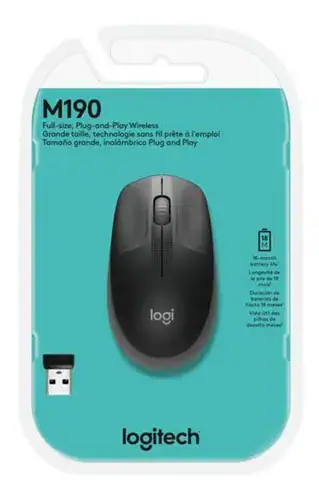 Mouse sem fio Logitech M190 com Pilha Inclusa - Miniatura 2
