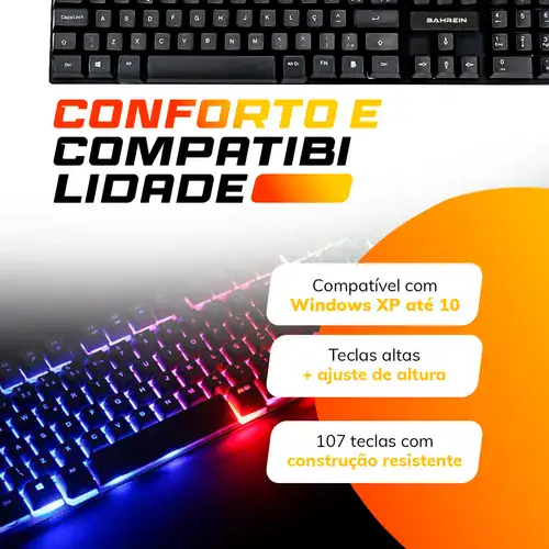 Teclado gamer Bahrein Qwerty português Brasil - Miniatura 3