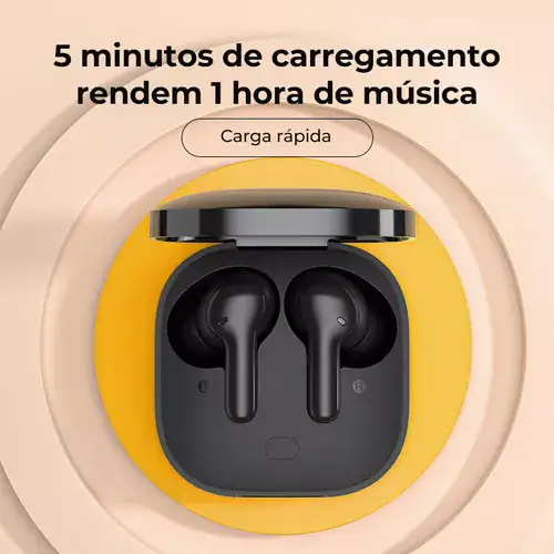 Fone De Ouvido Qcy T13 Com 4 Microfones E Bluetooth 5.1 Cor Preto - Miniatura 5