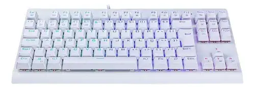 Teclado gamer Redragon Dark Avenger K568 QWERTY português Brasil cor lunar white com luz RGB - Miniatura 8