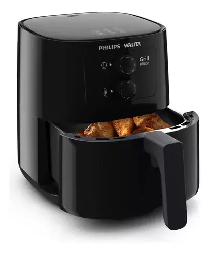 Fritadeira Elétrica Airfryer Philips Walita hd9202 Grill Edition Sem Óleo 1400W Preta - Miniatura 6