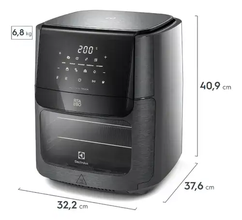 Fritadeira Elétrica Airfryer Oven Sem Óleo Electrolux 12,0L Digital Grafite 1700W EAF90 Experience - Miniatura 7