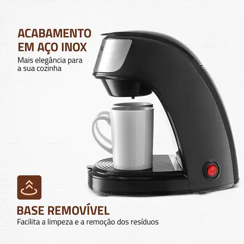 Cafeteira Elétrica Mondial 2 Xícaras Smart Coffee C-42-2x-Bi 500w Preta 127v - Miniatura 4
