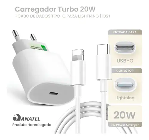 Carregador Turbo 20W para iPhone - Miniatura 7
