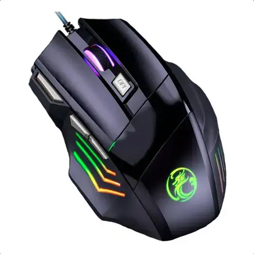 Mouse Gamer Para Jogo 3.200 Dpi Óptico Com Led Rgb Usb 7 Botões 4 Velocidades Dpi Ergométrico Casenn Preto - Miniatura 2