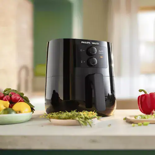 Fritadeira Elétrica Airfryer Philips Walita hd9202 Grill Edition Sem Óleo 1400W Preta - Miniatura 3