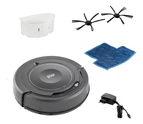 Robô Aspirador de Pó WAP ROBOT W100C - 3 em 1 Varre Aspira e Passa Pano, Sensor Antiqueda e de Impacto, 127/220V - Miniatura 2
