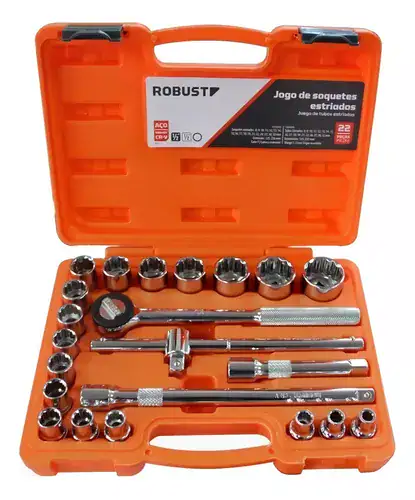 Jogo de Soquetes Estriados D26 1/2 Pol. 8 a 32mm - Miniatura 6