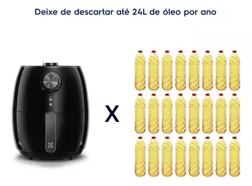 Fritadeira Elétrica Airfryer Sem Óleo Electrolux 3,2L Cesto Removível Preta Com Timer 1400W Eaf15 Efficient - Miniatura 7