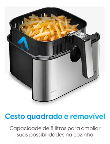 Fritadeira Elétrica Chrome Fry Inox Elgin 8l Airfryer - Miniatura 6
