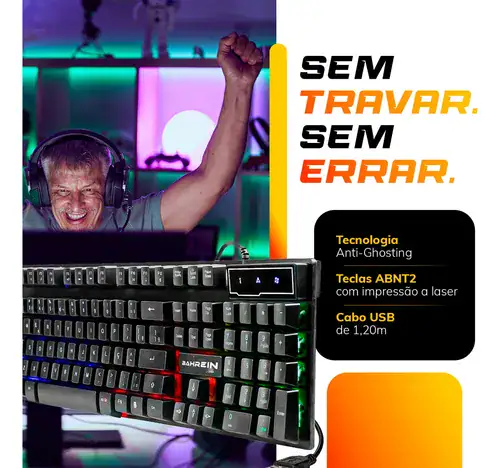 Teclado gamer Bahrein Qwerty português Brasil - Miniatura 4