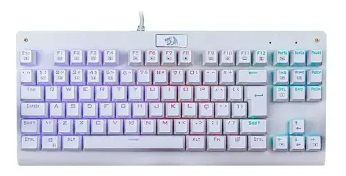 Teclado gamer Redragon Dark Avenger K568 QWERTY português Brasil cor lunar white com luz RGB - Miniatura 2