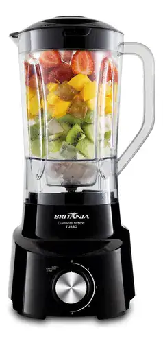 Liquidificador Diamante 2,65 L Com 4 Lâminas 1050W de Potência Cor Preto Britânia - Miniatura 3