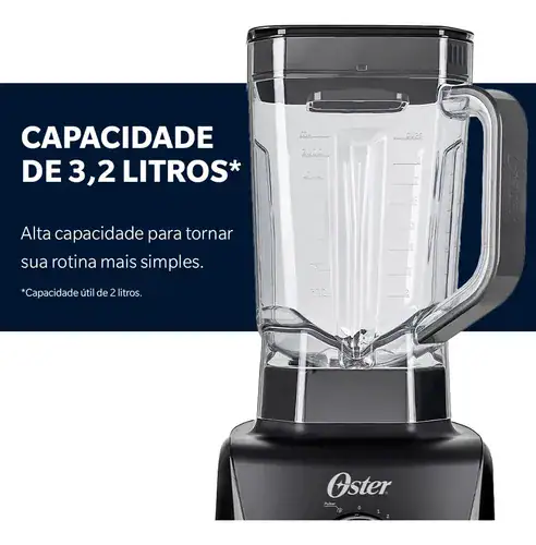 Liquidificador 1400w Full 3,2L cor preto Oster - Miniatura 5