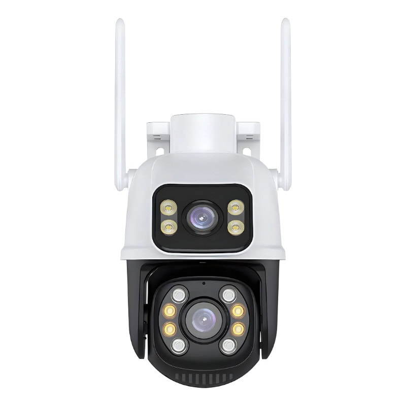 Câmera Segurança Dome 2k 360 Prova D'agua Lente Dupla Cor Branco/preto - Miniatura 5