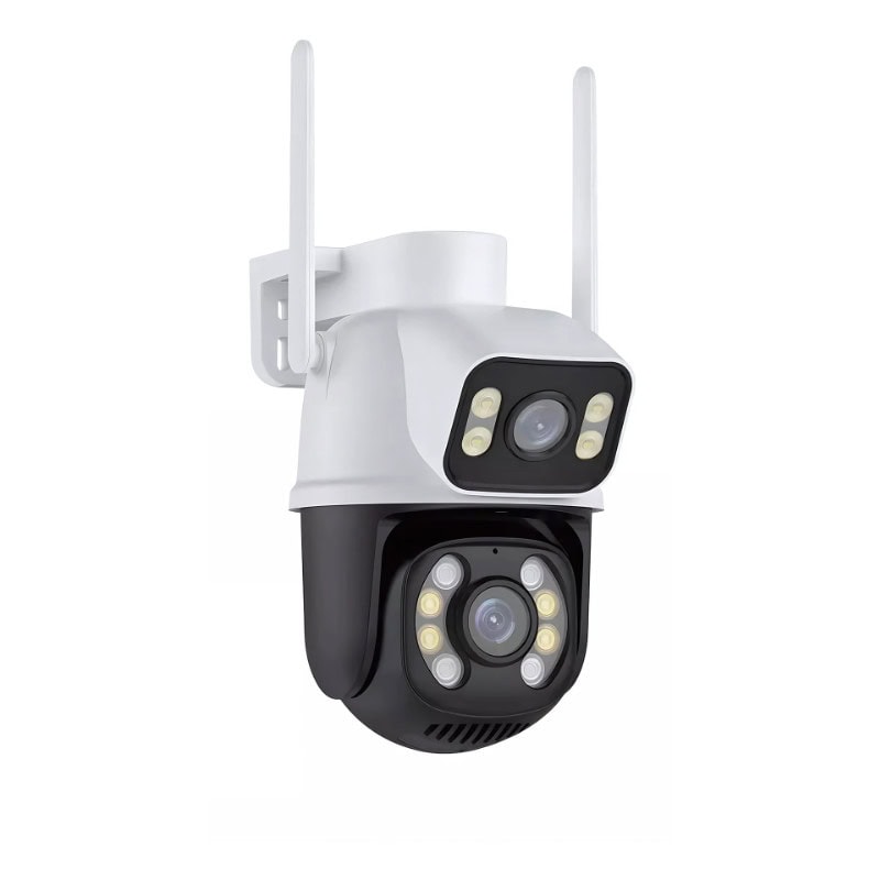 Câmera Segurança Dome 2k 360 Prova D'agua Lente Dupla Cor Branco/preto - Miniatura 3