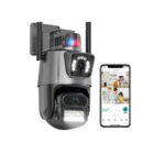 Kit 3x Câmera de Segurança Inteligente P11 Wi-Fi 4K | Dupla Lente PTZ + Fixa | Giro 360° | Visão Noturna Colorida | Áudio Bidirecional | Detecção Humana & Luz Alerta – Compatible com Alexa e Google Home + 3 Cartão de 64GB - Miniatura 3