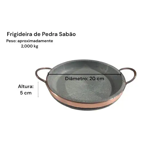 Jogo de Panelas Pedra Sabão 05 Peças - 1 Pressão 4 litros, 2 Caçarola 3 litros, frigideira 20 cm e Assadeira Grande - Miniatura 2