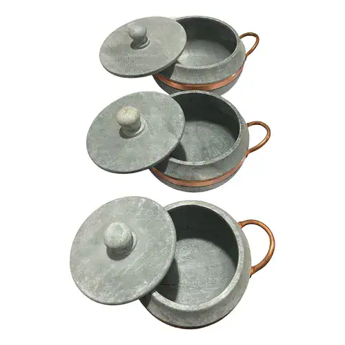 Jogo de Panelas Pedra Sabão Bojuda com tampa de pedra - Miniatura 6
