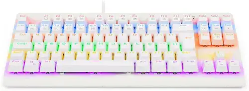 Teclado gamer Redragon Dark Avenger K568 QWERTY português Brasil cor lunar white com luz RGB - Miniatura 6